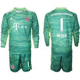 Koszulka Bayern Monachium Bramkarska Manuel Neuer 1 Dziecięcy Trzeci Koszulki Piłkarskie 2021-2022 Długi Rękaw